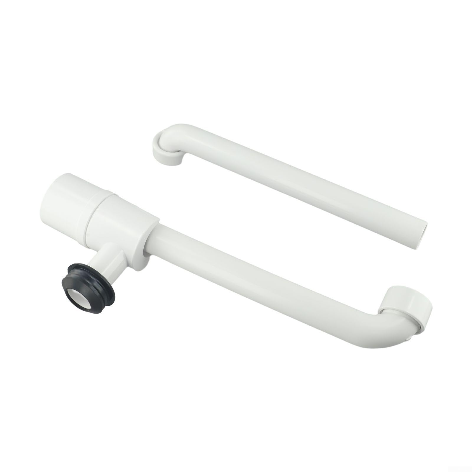 Waschbecken-Abfallsammler, 3,8 cm, platzsparend, für Badezimmer, verstellbarer Waschbecken-Siphon (weiß)