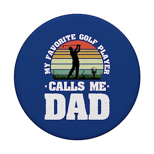 My Favorite Golf Player Calls Me Dad - Father's Day 2023 PopSockets Swappable PopGrip, Black - Image 3