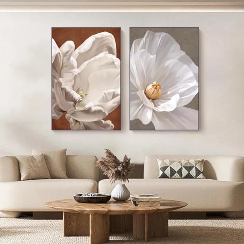 Photos décor mural maison lot de 2 toiles fleurs pour habiller un grand mur vide