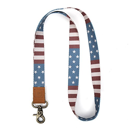 Thread Wallets Cool Neck Lanyard for Men & Women, Cute Key ID Badge & Wallet Holder (Stars and Stripes)