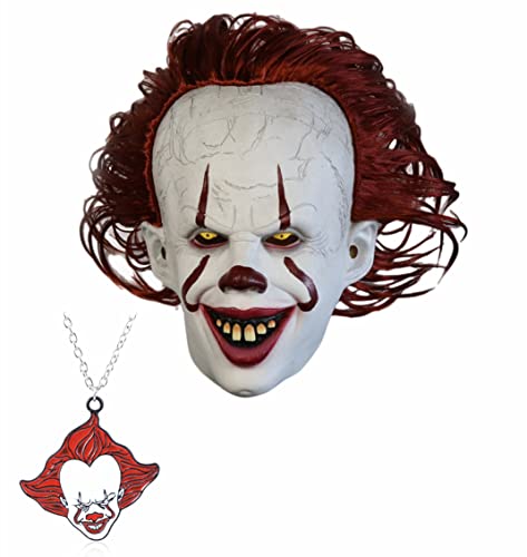 Masque d'horreur pour Halloween, accessoire de costume, masque d'horreur pour décoration de fête, avec collier Cover