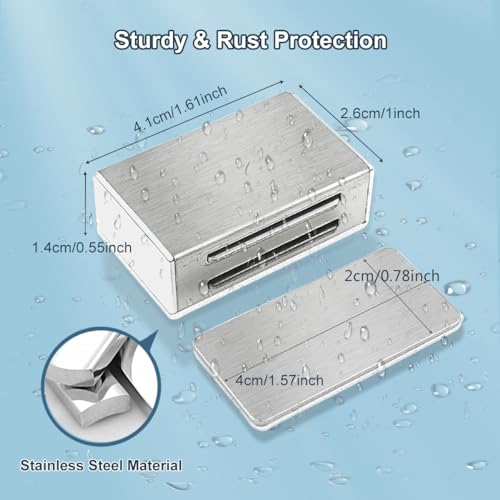 Image of Magnetic Door Catch AOSITE 6 Pack 17LB Magnetic Force Strong Self-Adhesive Cabinet Door Magnets for Kitchen Cupboard, Drawer & Wardrobe Closure, Heavy Duty Magnetic Latches, Silver Stainless Steel