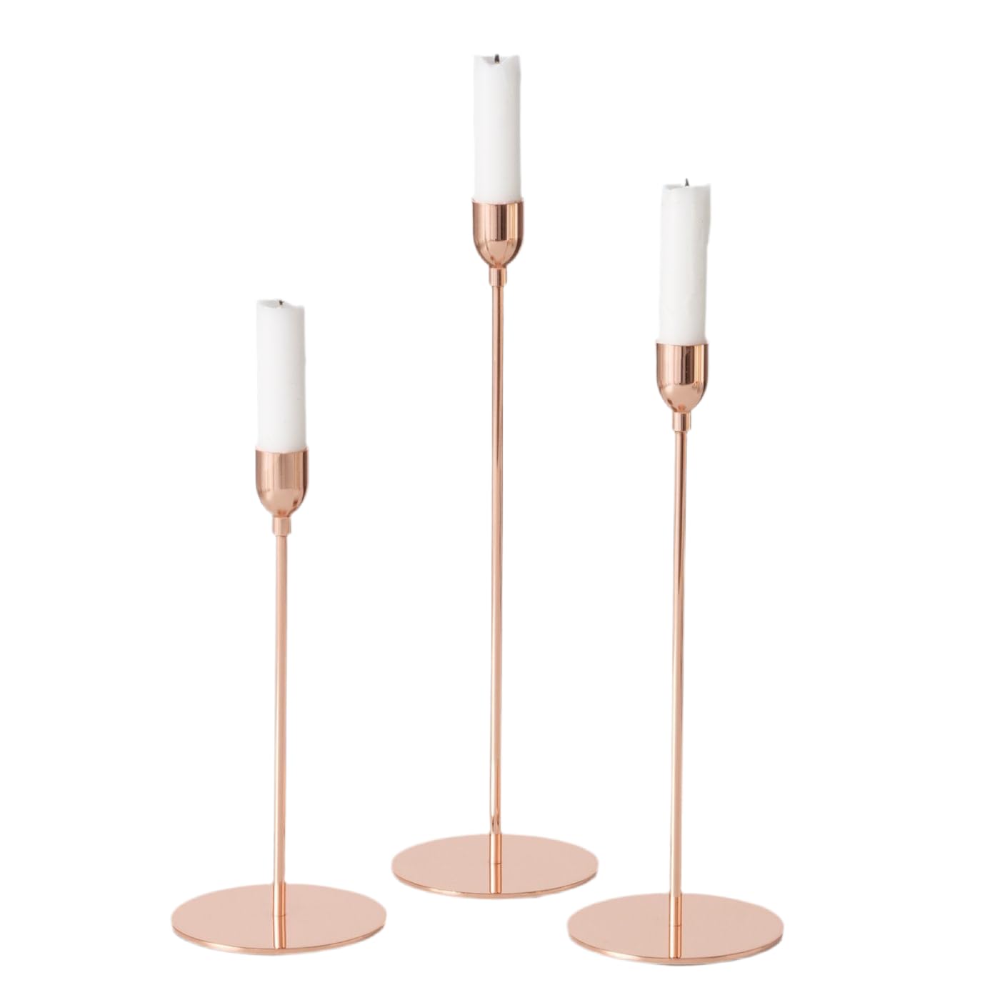 Kerzenständer Set Elegance, 3-teilig, Roségold, 23/27,5/32,5 cm, Metall