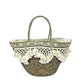capazos forrados tela Su diseño exterior bordado en zigzag en marino y blanco hace de este bolso el mejor complemento para tu look de verano. Dispone de asas en lona para una mayor comodidad y letras superpuestas en negro para dar un estilo casual.