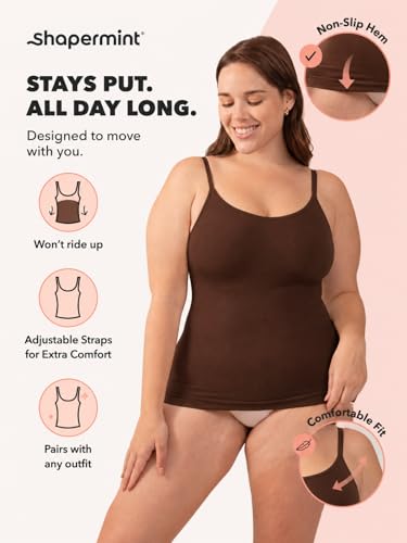 Image of SHAPERMINT Womens Tops - Scoop Neck Cami Body Shaper for Women, Shapewear Tummy Control, Camisole Tank Tops for Women
