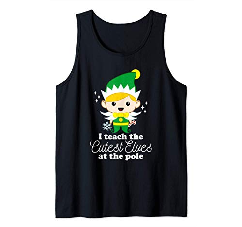 I Teach The Cutest Elves At The Pole Teacher Christmas Camiseta sin Mangas