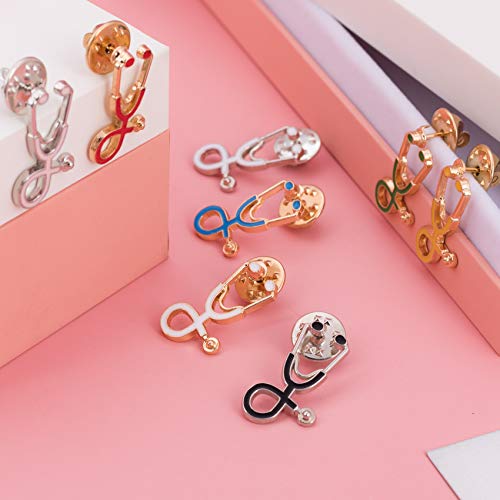 Oiiki 9Pcs Stethoscope Brooch Pins, Doctor Nurse Stethoscope Enamel Lapel Pin, Medical Assistant Gifts, Cartoon Jewelry Gift For Girl, Medical Students Clothing Bags #TOP3