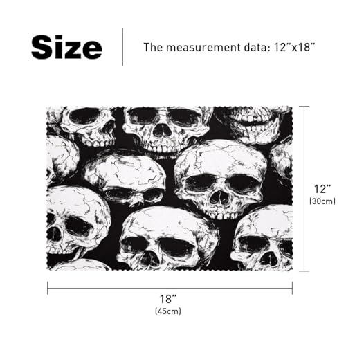 Sets de table salle à manger Dead Skulls lot de 6 pour repas grunge - 6
