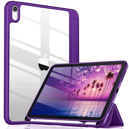 Image of Wenlaty Compatible with iPad (A16) 11th Generation Case 11 Inch 2025, for iPad 10th Generation Case 10.9 Inch 2022 with Pencil Holder, Trifold Stand Protective Cover, Auto Wake /Sleep, Purple