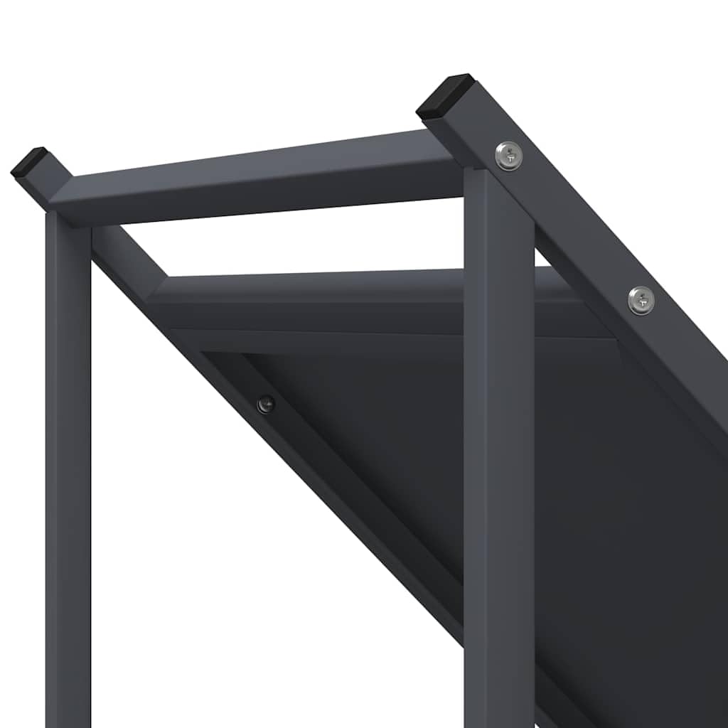 Gecheer Rastrelliera per Legna da Ardere Antracite 70x43x34,5 cm,Portalegna,Porta Legna,Legnaia da Esterno,Scaffale Portalegna,Scaffale per Legna da ardere,Portalegna da Interno,P864175