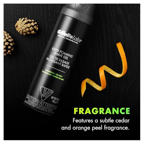 Gillette Labs with Exfoliating Bar Razor Refills for Men , 6 Razor Blade Refills and 7oz Rapid Foaming Shave Gel