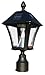 Mailbox w/Post Ornate Base & Solar Lamp, w/3 Address Plates, White