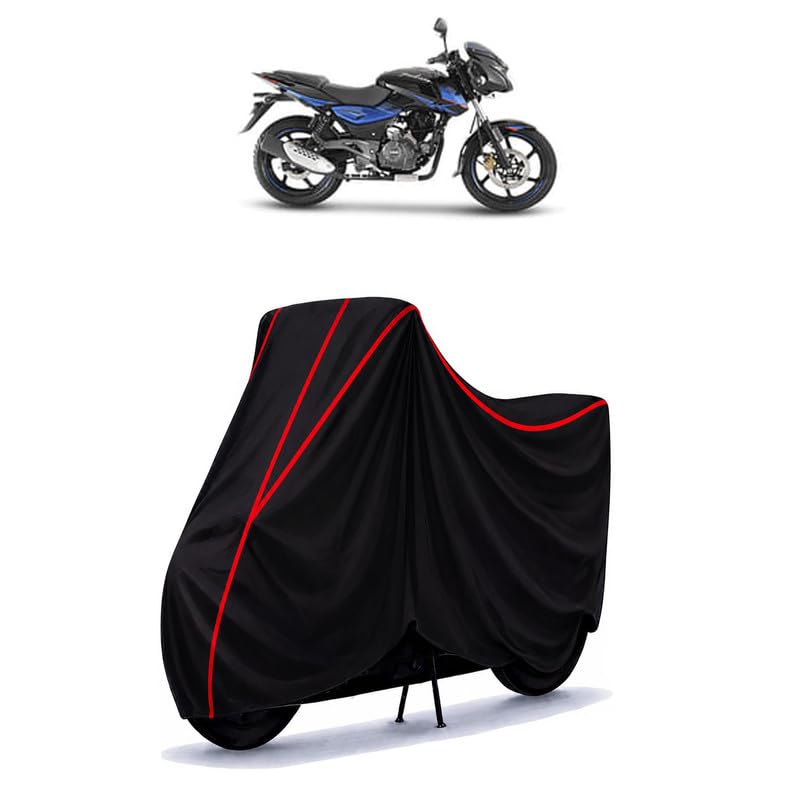 Image of Bajaj Pulsar 150 Water Resistant Bike Cover for All Motorcycles & Rain | Heavy Duty Taffeta Fabric | UV Protection, Dustproof, Scratchproof | All Weather Two Wheeler Body Cover with Elastic Bottom