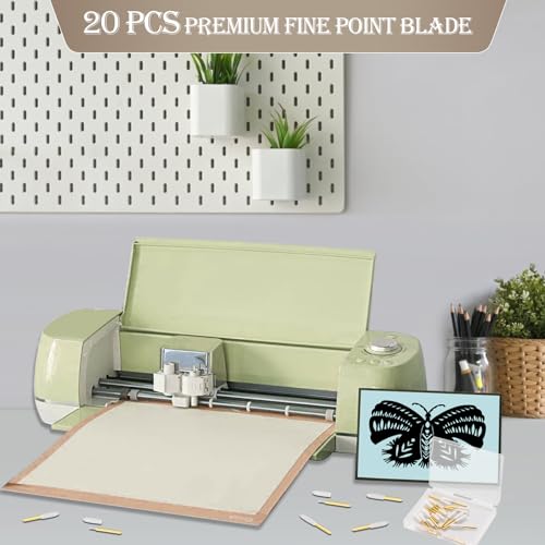 Anglecai 20 lâminas de ponta fina premium para Cricut Maker/Maker 3 e Explore Air 1/2/3, lâmina de c