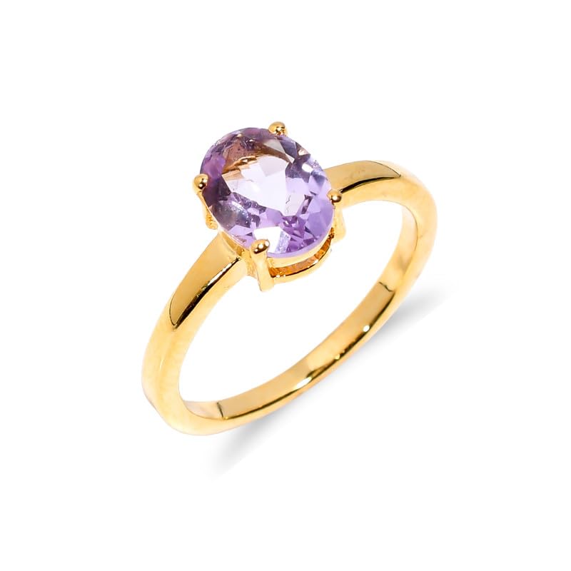 Bague en argent sterling 925 pour femme avec améthyste rose R-071