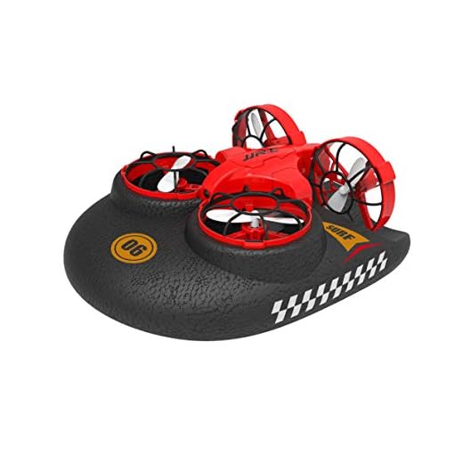 Mini Drone, Kids Toy Flying Toys RC Boats for Pools and Lakes, Remote Control Car for Kids, Sea-Land-Air Mode Switchable Hovercraft RC Quadcopter Helicopter Gifts for Boys Girls (JJRC H36F Mini Drone)