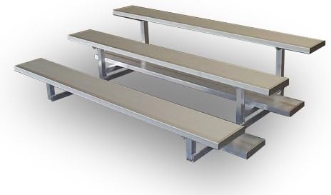 All Star Bleachers, Three Row Aluminum Bleachers, Bleacher3-7, Width (Ft): 7 1/2 Ft, Seats: 15, Weight: 222, 6A3S7.5