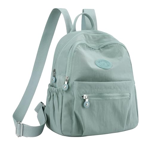 Image of TS WITH TECHSUN Stylish Women Mini Backpack | Lightweight Travel Small Nylon Bag with Multiple Pockets | Anti-Theft Zipper Pocket | Casual, Work, Office, Picnic Backpack for Girls