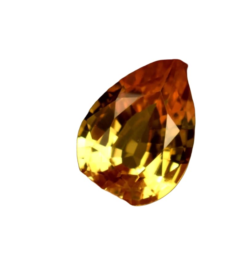Saphir jaune naturel en poire 12x9x5mm pour création de bijoux uniques