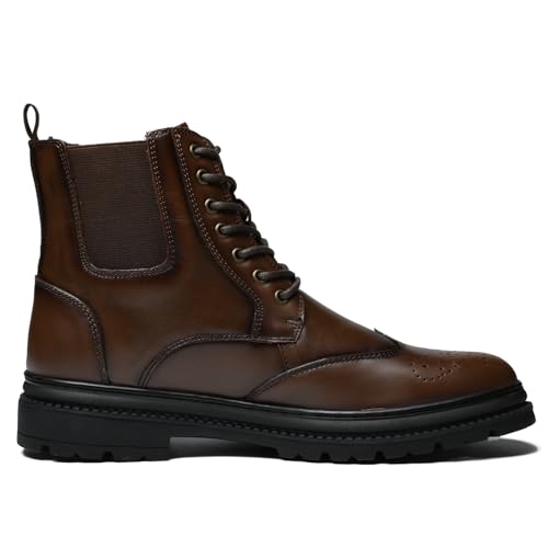 Image of OKKO Mens Chelsea Boots Genuine Leather Dress Boots for Men Classic Stylish Casual Slip On Ankle Boot for Men