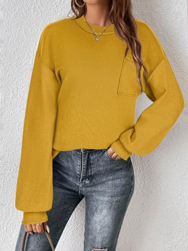 Image of Zeagoo Sweaters for Women 2025 Trendy Fall Fashion Oversized Lantern Long Sleeve Knitted Pullover Tops Outfits