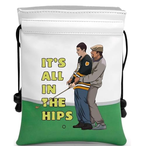 Artpreti Funny Golf Valuables Pouch,Golf Pouch Bag with Drawstrings Golf Tee Bag for Men Women - It's All In the Hips