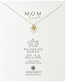 Dogeared Mom Love Perfect Heart with Mini Stone Heart Necklace Sterling Silver Chain Necklace