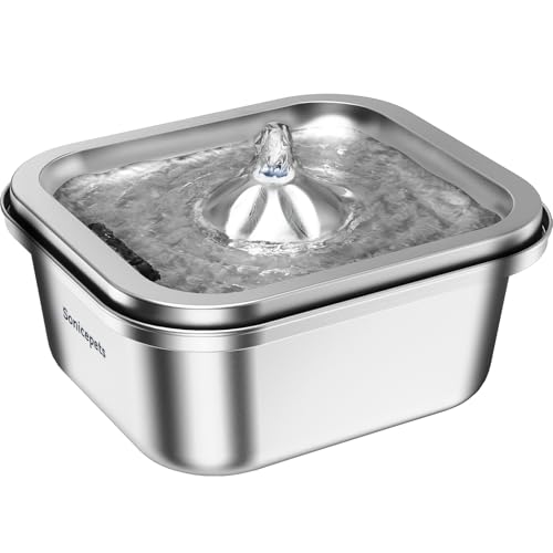 Fuente de agua para gatos en acero inoxidable