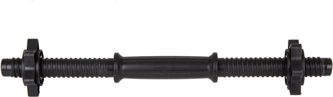 Gymtek - Barra Manubri, Lunghezza 35-45 cm, Ø 24 mm (+/-2 mm), Chiusure a 2 Stelle, Impugnatura Zigrinata, Barra Manubri, Maniglie Manubri per Pesi, Dischi Peso, Manubri - Nero o Argento