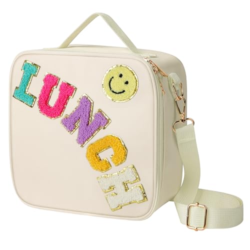 HOTUT Lunchtasche Kinder,Lunch Bag,Lunchbox Tasche Isoliert mit verstellbarem Schultergurt,Folienfutter,Thermotasche Tragbar für Schule, Reisen,Arbeit,Picknick-Hellgelb