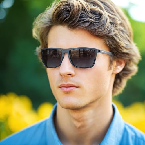 Image of ZENOTTIC Polarized Sunglasses for Men Lightweight TR90 Frame UV400 Protection Square Sun Glasses