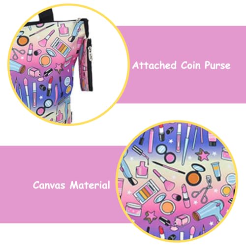 Image of NGIL Medium Top Zipper Closure Canvas Tote Bag with Attached Matching Coin Purse For Moms and Nurses