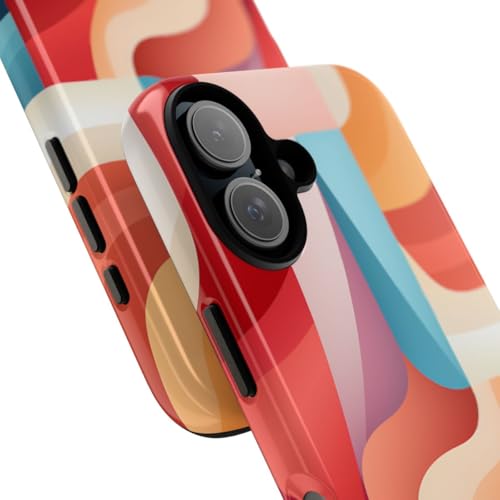 Coque iPhone 16 rigide brillante anti-rayures au motif abstrait coloré - 2