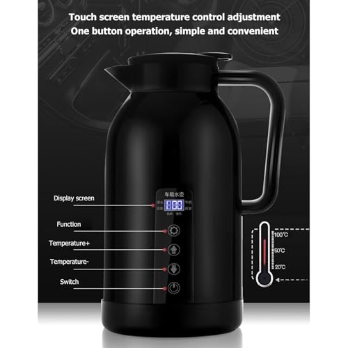 Tetera eléctrica portátil para auto 1300ml acero inoxidable miniatura 4