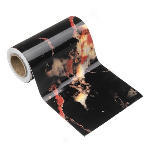 QUARKZMAN Papel Pintado Para Pared Con Textura De Madera 5' x 16.4ft Marco Autoadhesivo De PVC Decorativo Impermeable Para Suelo Puerta Mesa Gabinetes Escritorio Cristal Negro