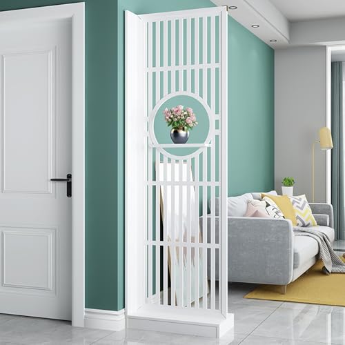Room Divider with Shelves,Wooden Privacy Screen，Freestanding Movable Partition，Living Room Studio