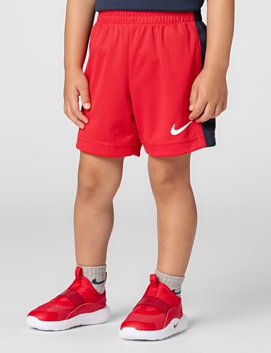 Image of Nike Boys Polyester Solid Little 2 Piece Swoosh T-Shirt Tee & Mesh Shorts Set