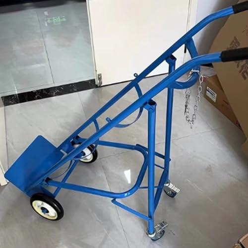 Carrello portatile con cilindro di ossigeno, robusto carrello in acciaio con ruote per un facile trasporto in laboratori e ambienti industriali