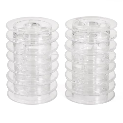 Craftdady 16Pcs Clear Thread Bobbins, Empty Plastic Spools for Storing Chains and Ribbons Cords Weaving for Embroidery Thread Yarn Ribbon Crafts Sewing Accessories, 1.94x0.4 inch