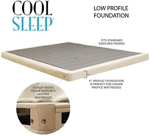 Lifetime sleep products 4" Low Profile Box Spring great for Memory Foam Mattress, Full
