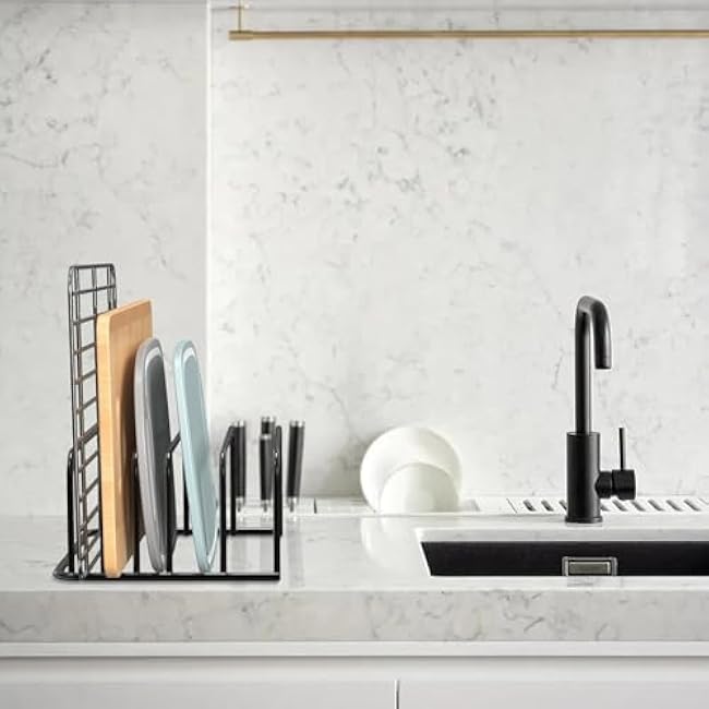 3Pack Cutting Board Organizer, Metal Cutting Board Holder kitchen organizers and storage Rack Baking Cookie Pan Sheets Storage Stand for Kitchen Cabinet Countertop Bakeware Organizer