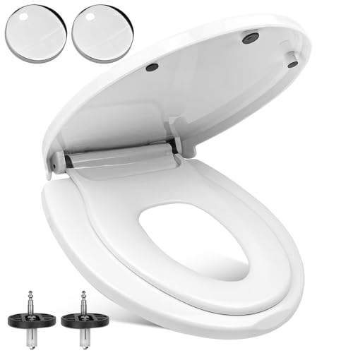 Legpador Abattant WC avec Frein de Chute, Lunette WC avec Cuvette Toilette Enfant, Abattants WC avec Reducteur Enfant, Couvercle Toilettes WC Familial Blanc,...