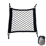 Rete Elastica per Casco Moto 30x30 cm, Portabagagli con 4 Ganci per Moto Bicicletta Scooter Auto, Rete Porta Casco e Bagagli in Poliestere Elastico Resistente