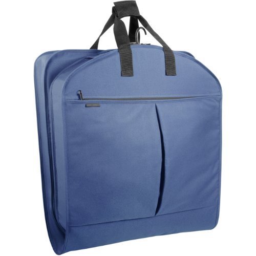 WallyBags Extra Capacity Travel Garment Bag with Pockets, Navy, 52-inch - Thumbnail 3