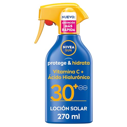 NIVEA SUN Protege & Hidrata - Spray Solar FP30 - Protector Solar Corporal - Protección UVA/UVB Alta - Rápida Absorción - Resistente al Agua - Hidratación 48h - Todo Tipo de Piel - 270 ml