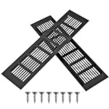 2 Stück Alu Lüftungsgitter Schwarz 80x300mm, Belüftungsgitter für Schränke, lüftungsgitter für edelstahl Schränke und Möbel, Robuste Dekogitter mit Schraublöchern für Küchen Türbelüftung