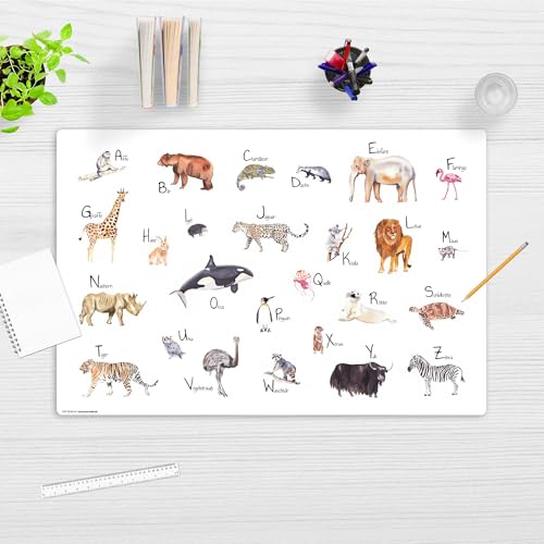 Children's Desk Pad - "Animal ABC" - Made of Premium Vinyl (Plastic - BPA Free) - 60 x 40 cm - Made in Germany - Image 4