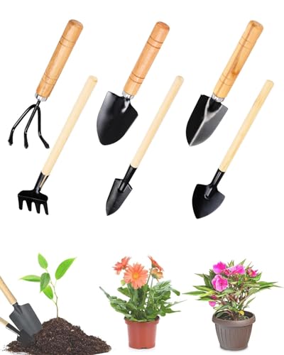 TPZORJX Outils de Jardinage,6 PCS Outils de Jardin,Mini Outils de Jardinage,Convient pour Ameublir Le Sol Et Transplanter de Petites Plantes en Pot, Un Cadeau pour Les Amateurs de Jardinage