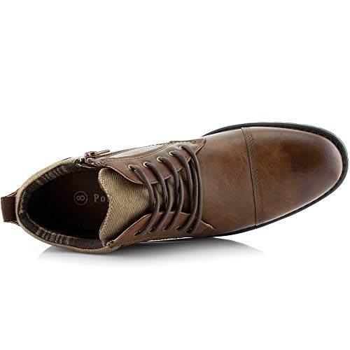 Image of Polar Fox Men's Casual Cap-Toe Ankle Boot Collection | Lace-Up Work, Combat, and Chukka Styles