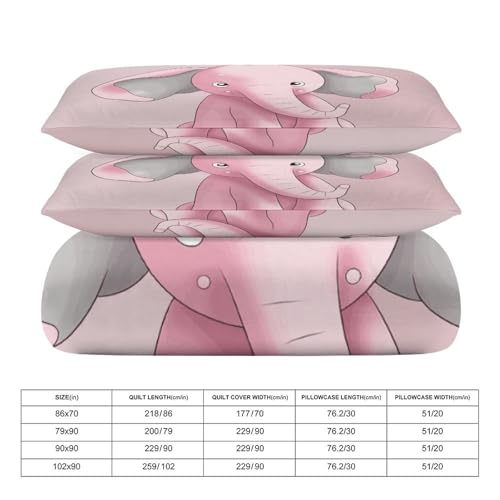 Parure de couette éléphant en microfibre de qualité supérieure 3 pièces